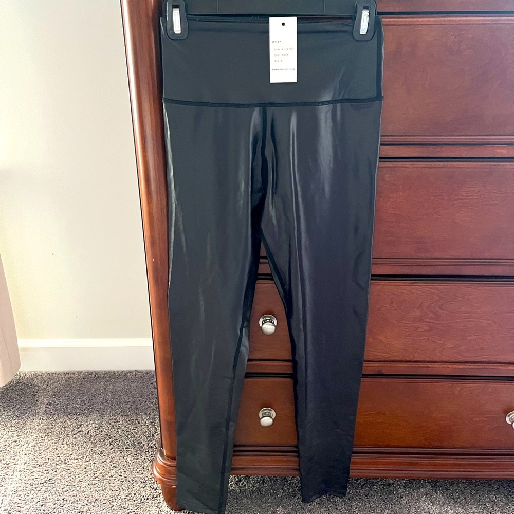LA Society Faux Leather High-Waist Legging -Size Small